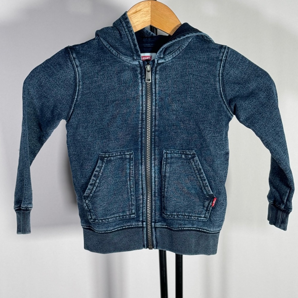 New LEVI'S BOYS ZIP HOODIE SWEATER 3 YEARS 98 CM BLUE COTTON